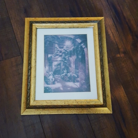 Vintage French Quarter Scene New Orleans Gold Framed Print - Picture 2 of 5